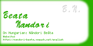 beata nandori business card